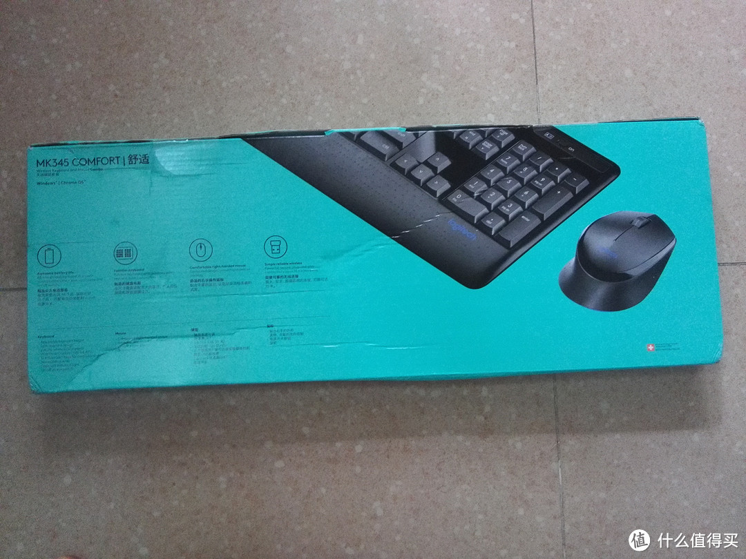 挣脱电线束缚——Logitech 罗技 MK345 无线键鼠套装 开箱使用感受