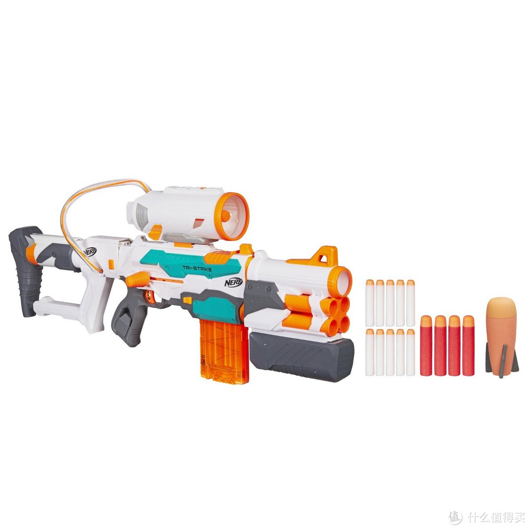 新来的，插拔一下不： 2016款 Hasbro 孩之宝 Nerf Modulus ECS-10 多任务配件 开箱