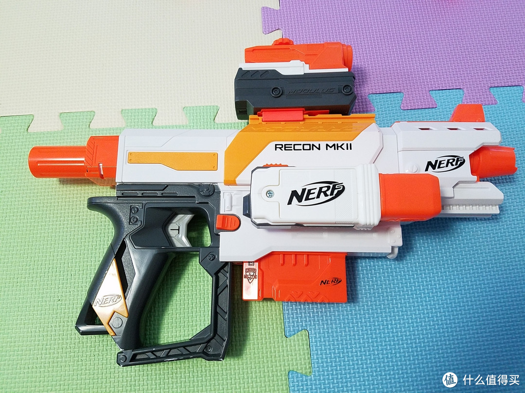 新来的，插拔一下不： 2016款 Hasbro 孩之宝 Nerf Modulus ECS-10 多任务配件 开箱