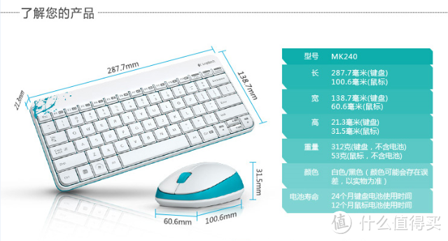 Logitech 罗技  MK240 无线键鼠套装 开箱晒物