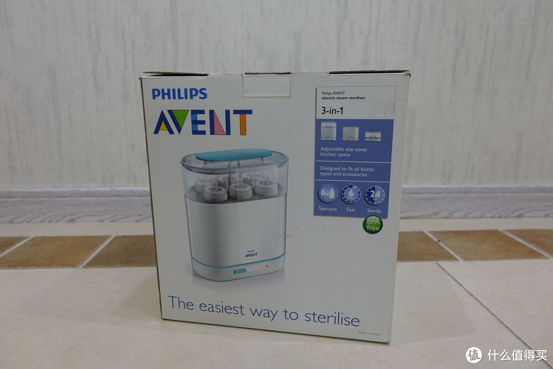 #本站首晒# 晒娃狂魔的前奏准备：PHILIPS  飞利浦 AVENT 新安怡 3合1电子蒸汽消毒锅