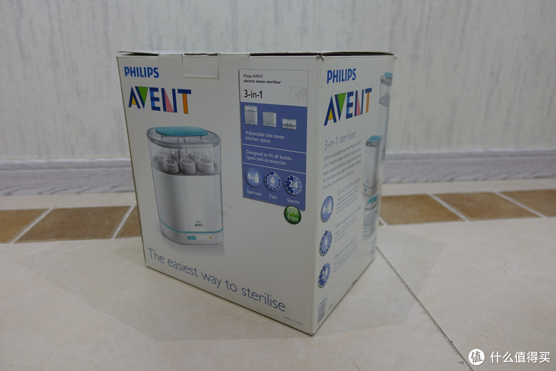 #本站首晒# 晒娃狂魔的前奏准备：PHILIPS  飞利浦 AVENT 新安怡 3合1电子蒸汽消毒锅