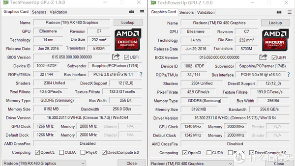 RX480参数图片