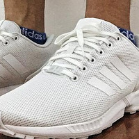 小白鞋：Adidas 阿迪达斯 ZX Flux 男款复古跑鞋 开箱体验附双人兽