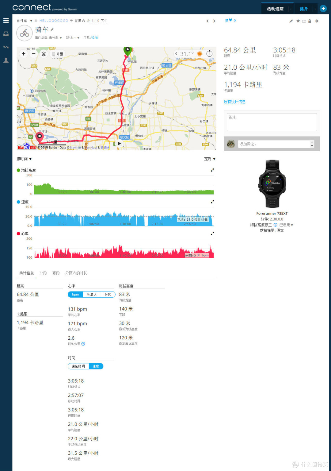 做个铁人——Garmin 佳明 Forerunner 735XT铁三表评测
