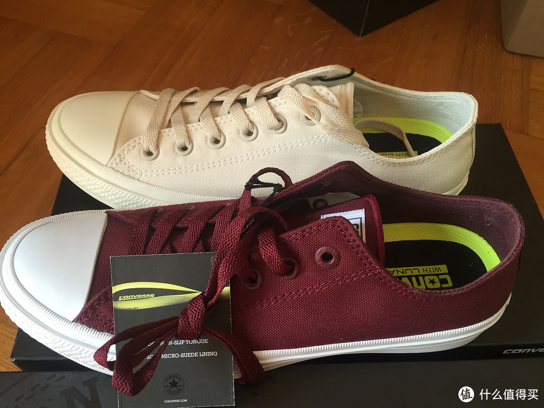 CONVERSE 匡威  Chuck Taylor All Star II 米色/酒红色 帆布鞋 入手