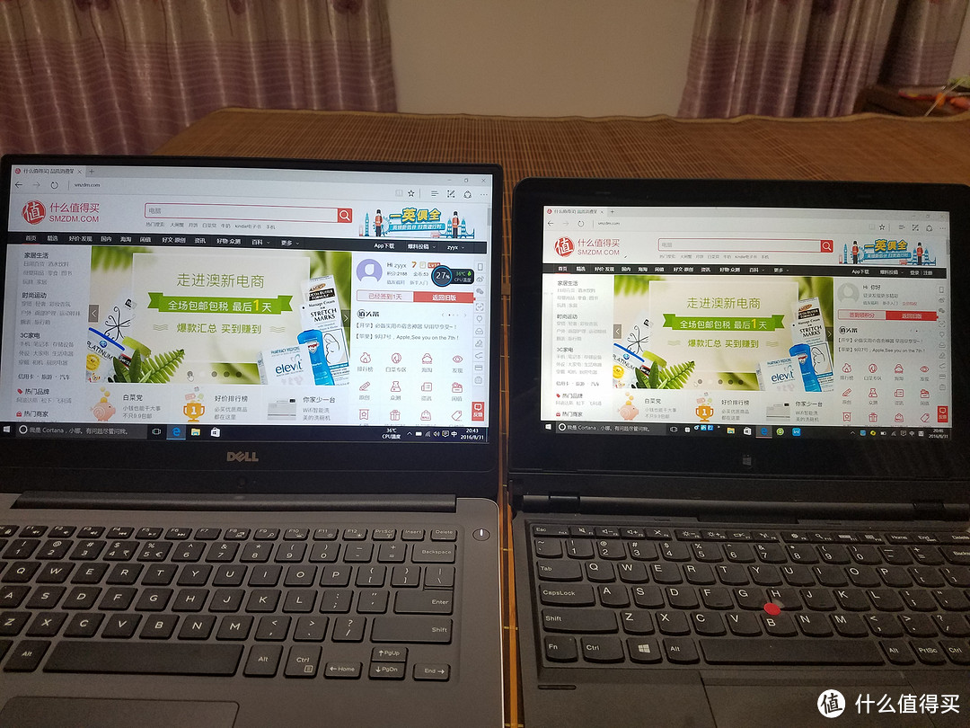 左边是戴尔，右边是Thinkpad X1 Helix