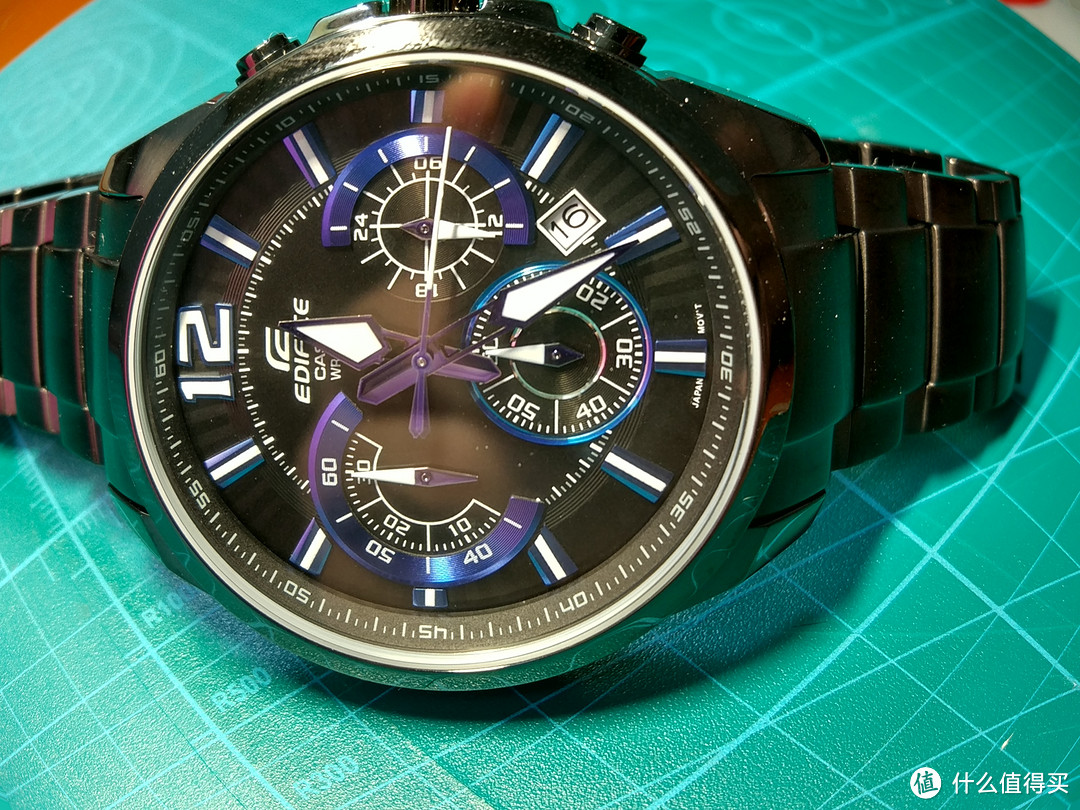 表盲晒个表：上手 CASIO 卡西欧 手表 EDIFICE系列钢带男士手表EFR-535BK-1A2