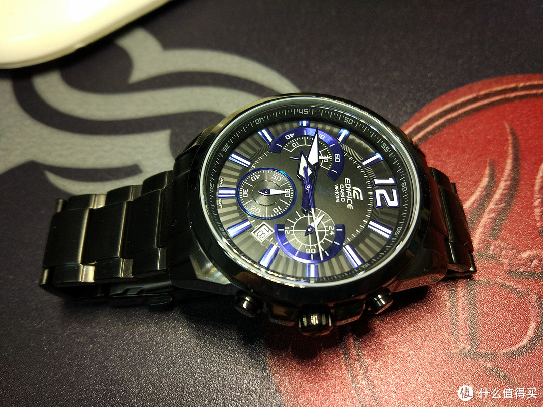 表盲晒个表：上手 CASIO 卡西欧 手表 EDIFICE系列钢带男士手表EFR-535BK-1A2