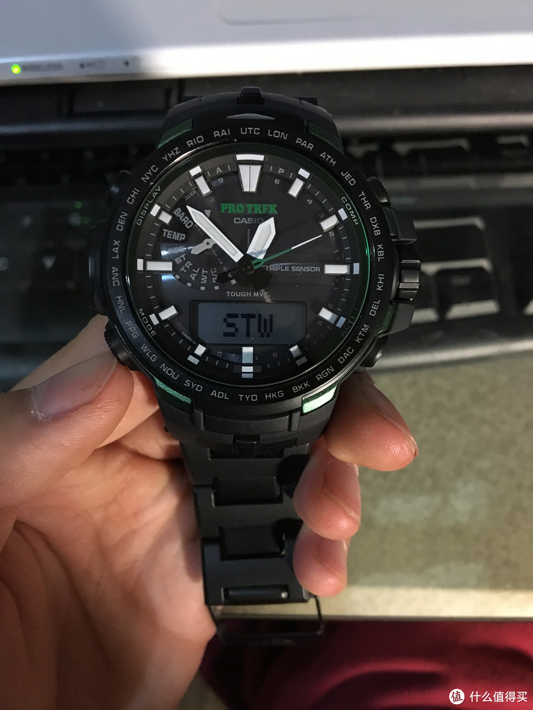 多图开箱：CASIO 卡西欧 PRW-6100FC-1 蓝宝石镜面电波表