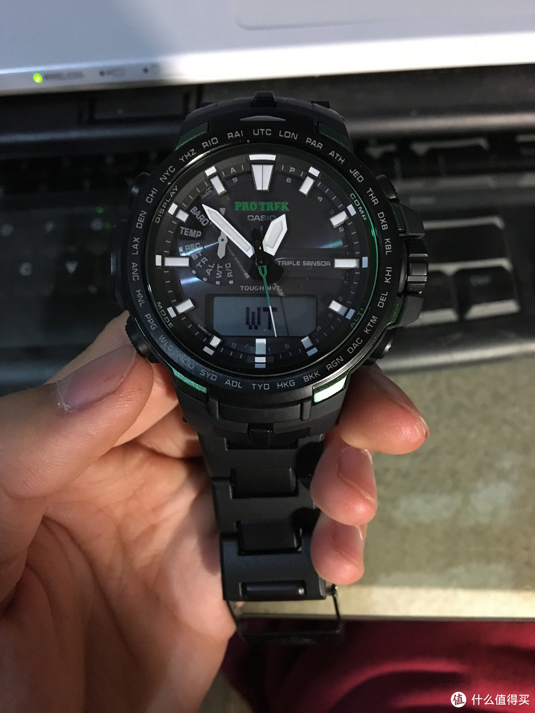 多图开箱：CASIO 卡西欧 PRW-6100FC-1 蓝宝石镜面电波表