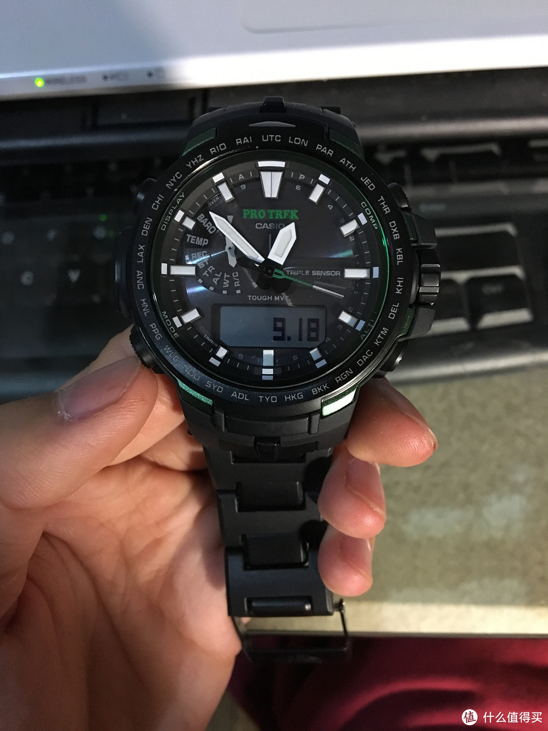 多图开箱：CASIO 卡西欧 PRW-6100FC-1 蓝宝石镜面电波表