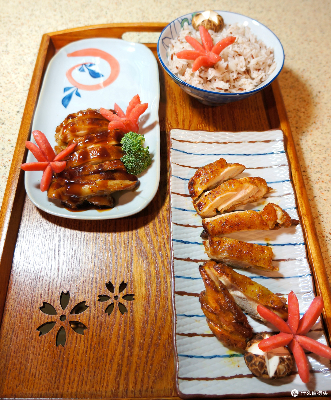 深夜食堂:章鱼(樱花)小香肠+照烧鸡腿饭+咖喱鸡腿饭 豪华三拼