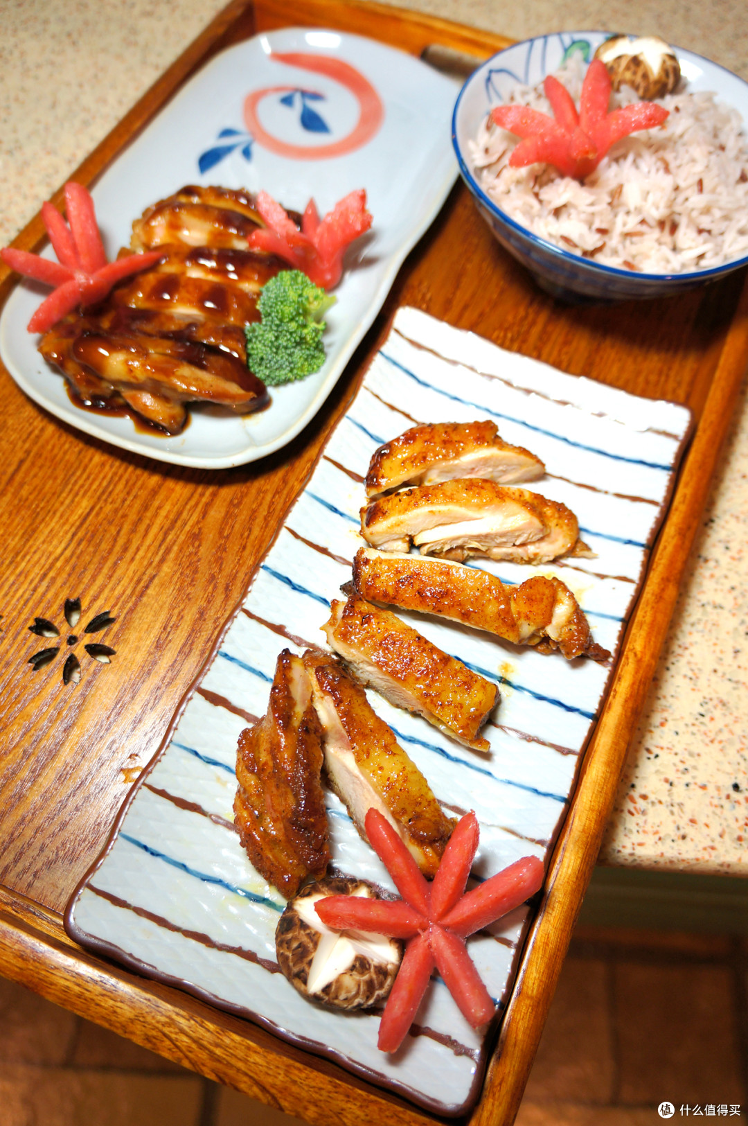 深夜食堂:章鱼(樱花)小香肠+照烧鸡腿饭+咖喱鸡腿饭 豪华三拼