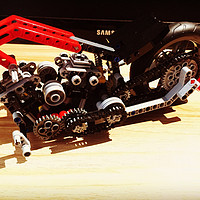 乐高 8051 科技摩托拼装展示(车灯|车身|气缸|齿轮|发动机)
