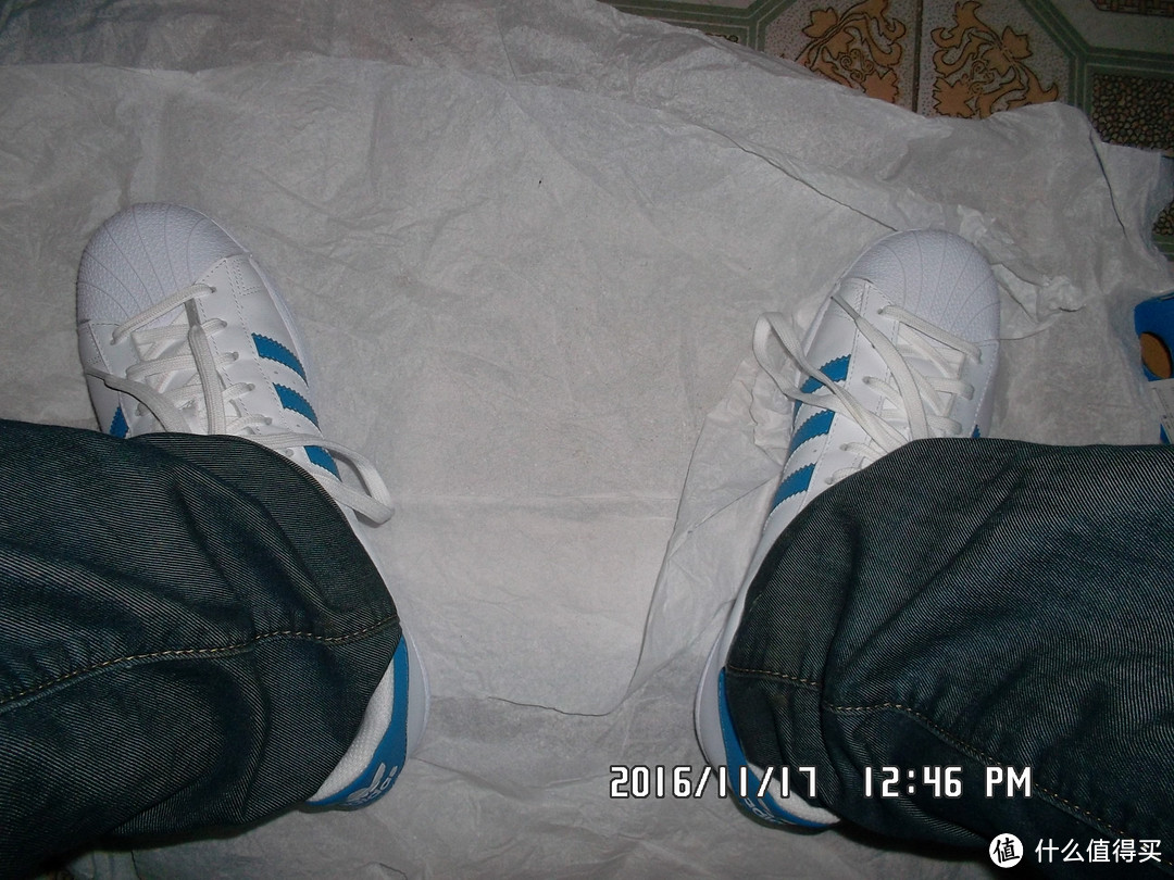 adidas 阿迪达斯 Superstar 蓝色款 板鞋 简单开箱