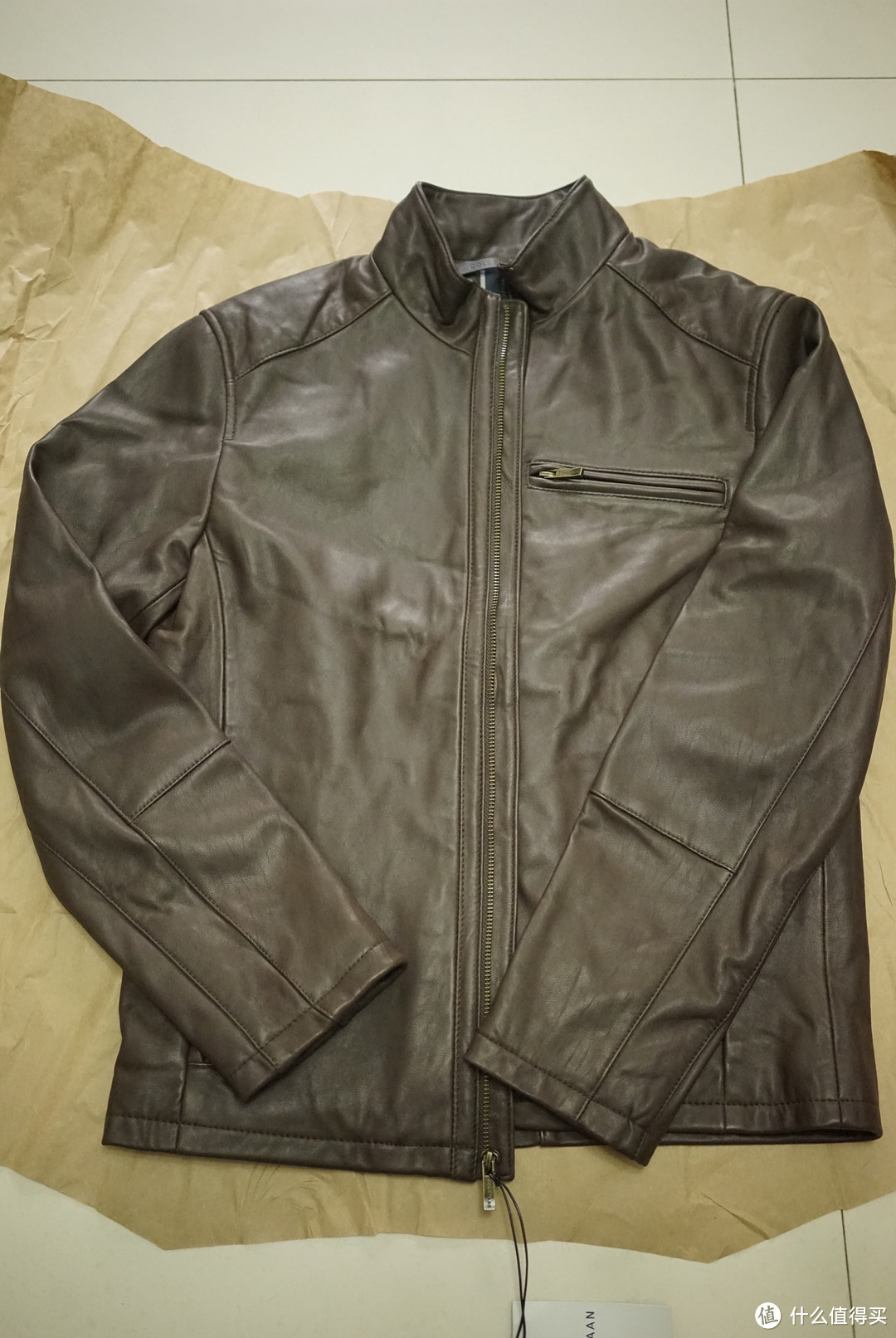 人生必须有一件皮衣，COLE HAAN Smooth Leather Moto Jacket 男款羊羔皮夹克 开箱以及真人秀