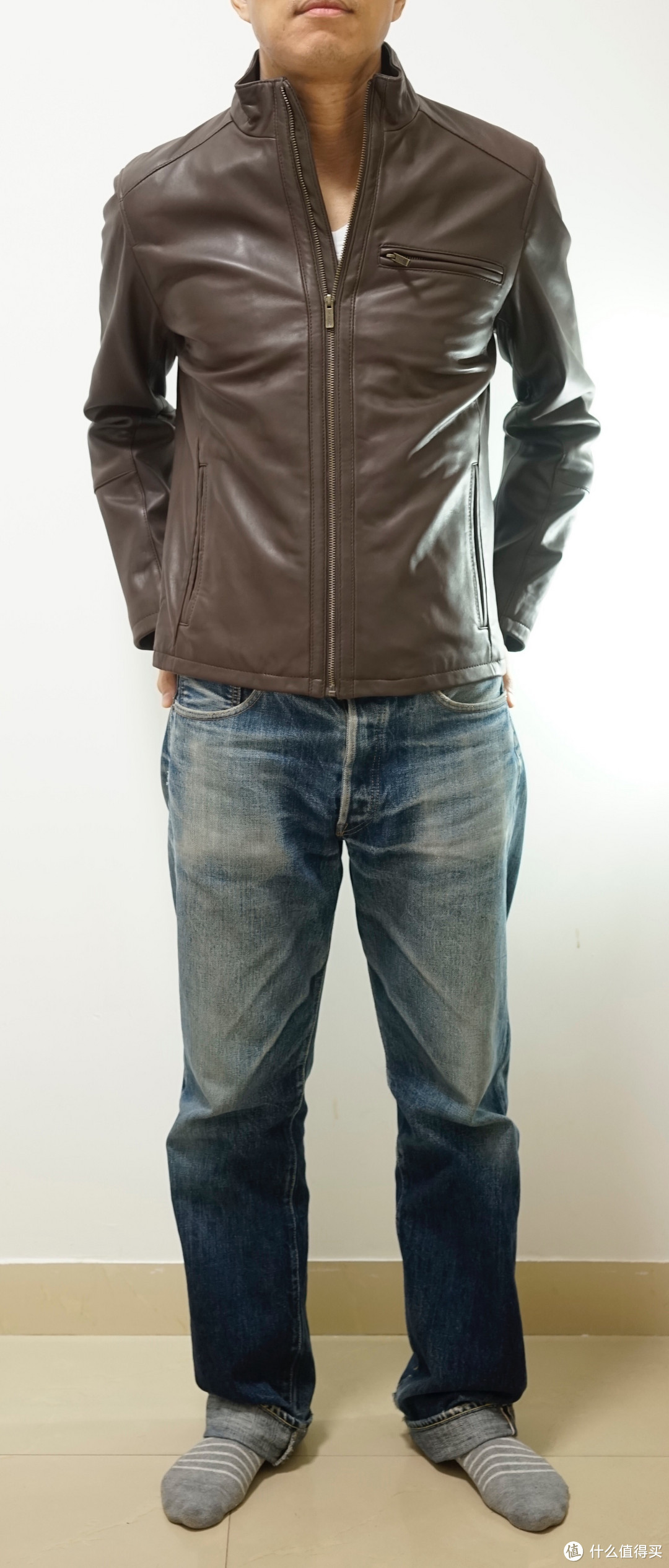 人生必须有一件皮衣，COLE HAAN Smooth Leather Moto Jacket 男款羊羔皮夹克 开箱以及真人秀