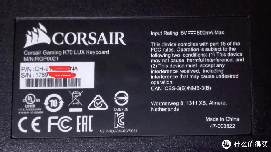 性价比平平的贼船—简评Corsair  海盗船 K70LUX 红轴机械键盘