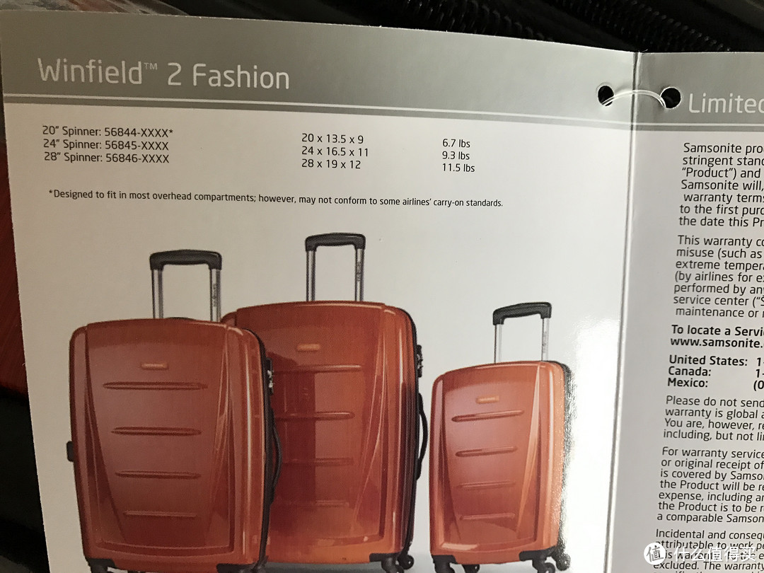 Samsonite 新秀丽 Luggage Winfield 2 Fashion HS Spinner 旅行拉杆箱 3件套