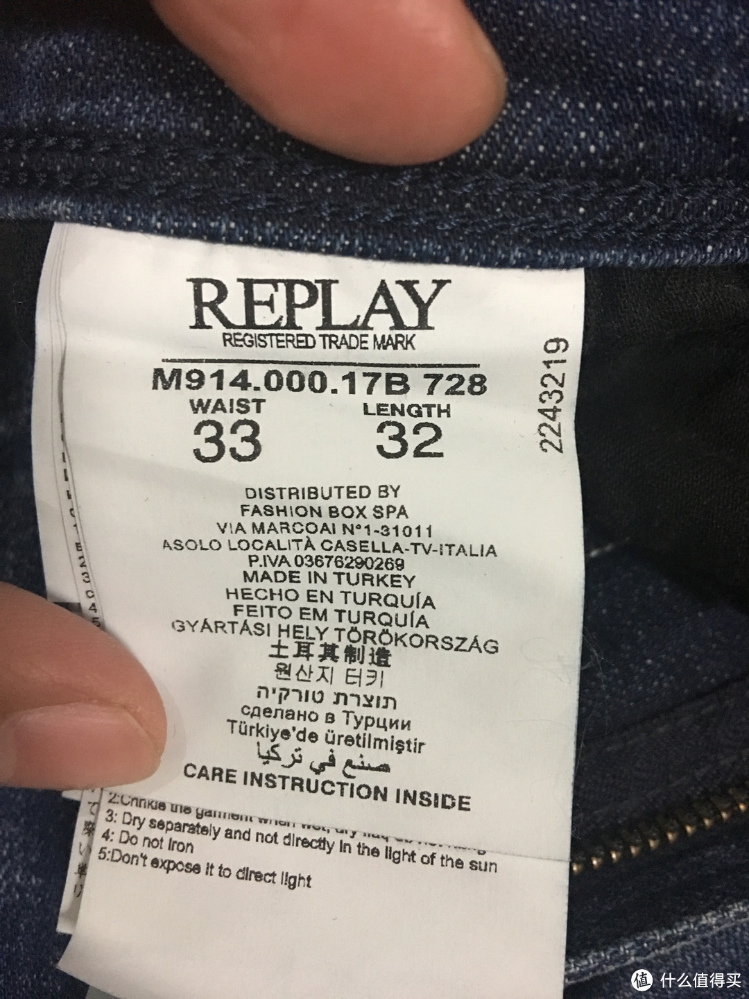 Replay Men's Anbass Slim Blue 男式牛仔裤