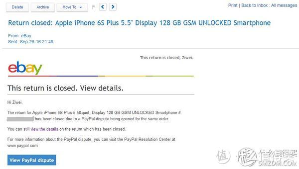 #原创新人#成也EBAY，败也EBAY——iPhone 6s Plus购买经历分享
