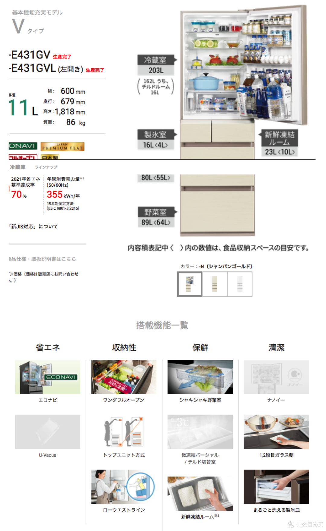 生活家電 冷蔵庫 Panasonic NR-E431GV-W 2015年製冷藏庫