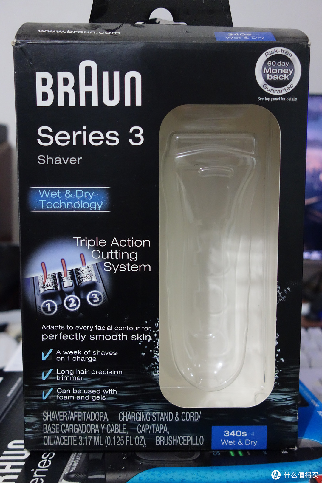 第一次“海淘”——中亚海外购 BRAUN 博朗 3系 3040s 电动剃须刀 开箱及简单试用