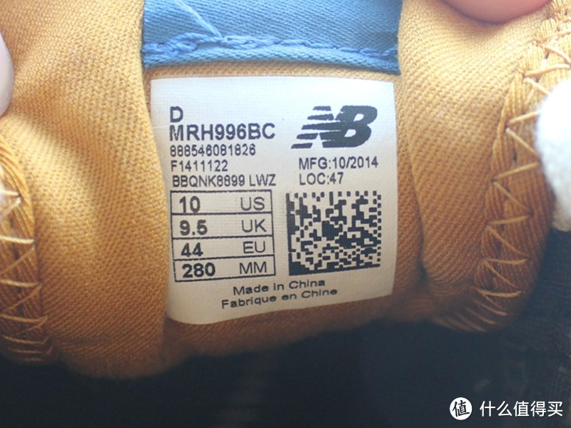 正常NB996鞋标 产地中国