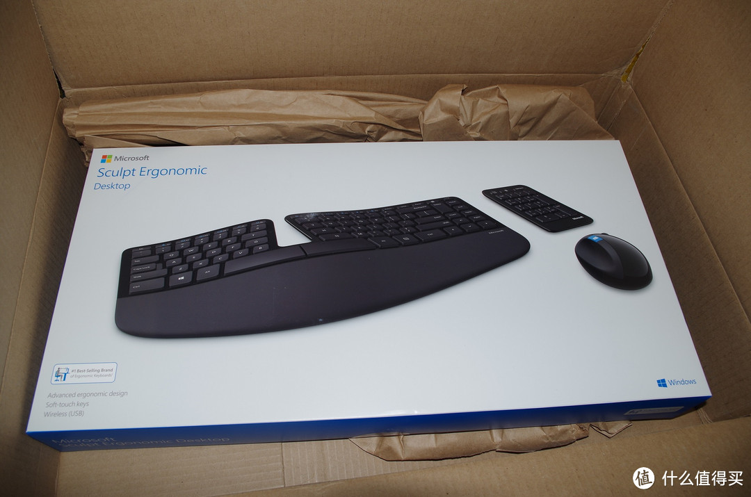 #原创新人# Microsoft 微软 L5V-00001 Sculpt Ergonomic 人体工程学 无线键鼠套装