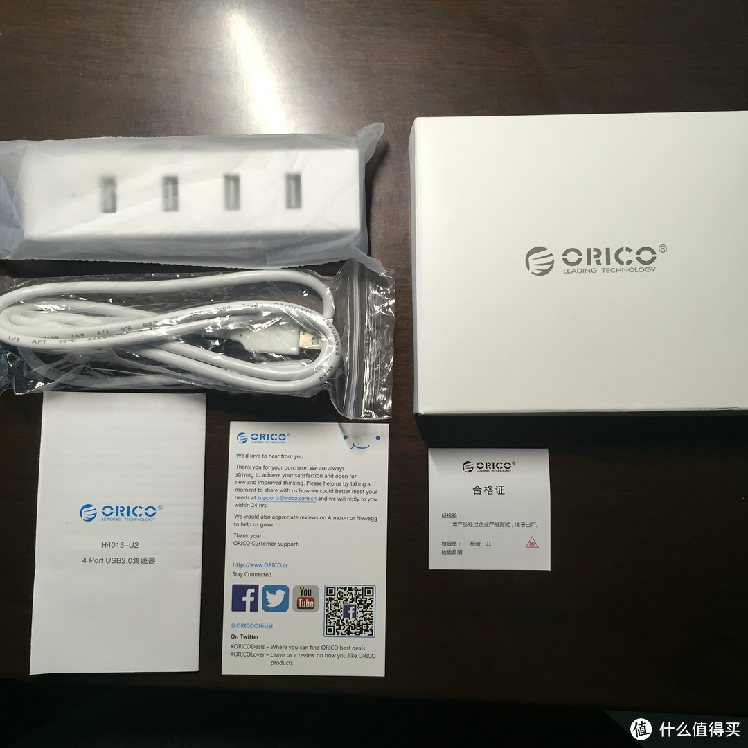 ORICO 奥睿科 基础款4口USB HUB 开箱简评