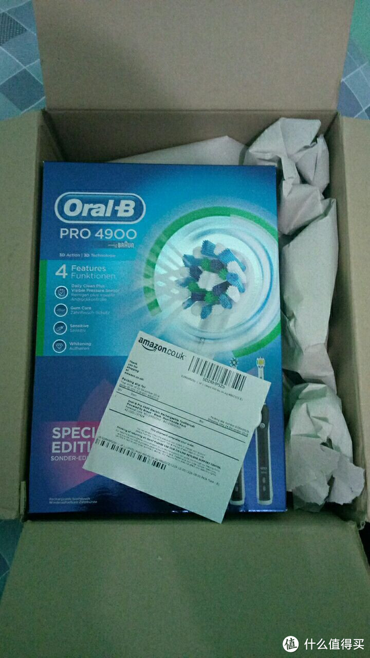 #原创新人#英亚海外购 Braun  博朗 欧乐 Oral-B  Pro 4900电动牙刷开箱晒贴