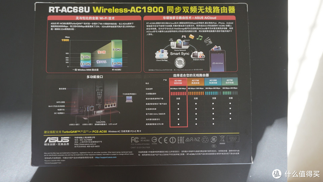 晒晒12期免息的 ASUS 华硕 RT-AC68U 1900M AC双频 无线路由器