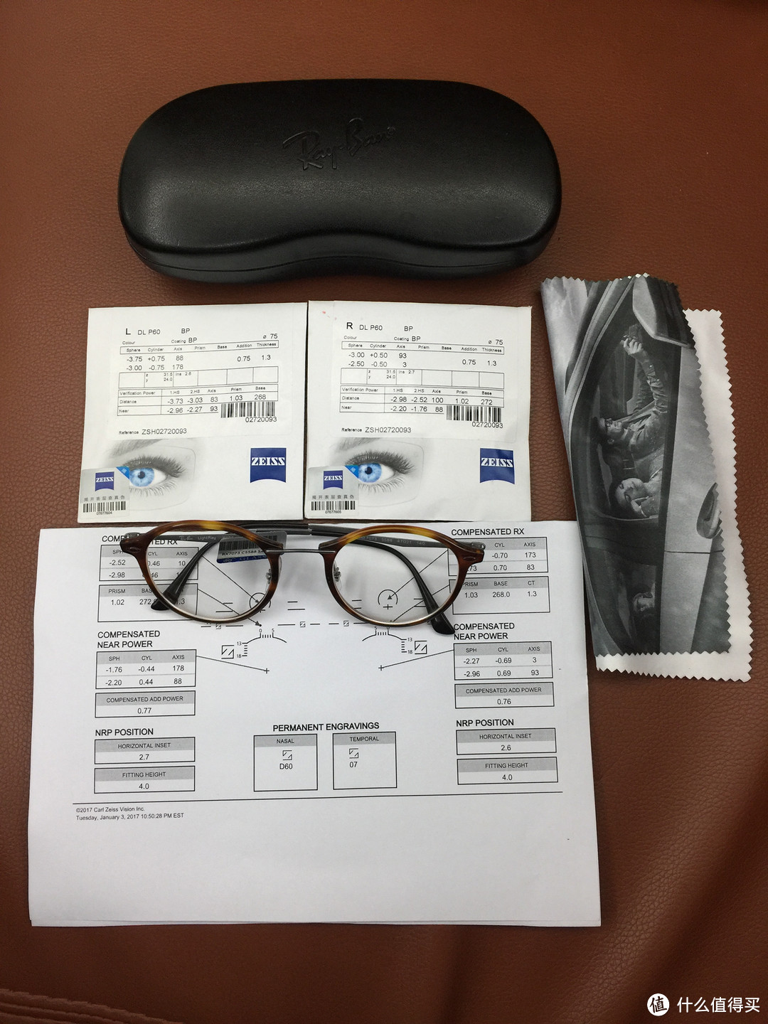 #原创新人# Zeiss 蔡司 数码型钻立方防蓝光膜镜片+Ray·Ban 雷朋 眼镜架RB7073 网购入手心得