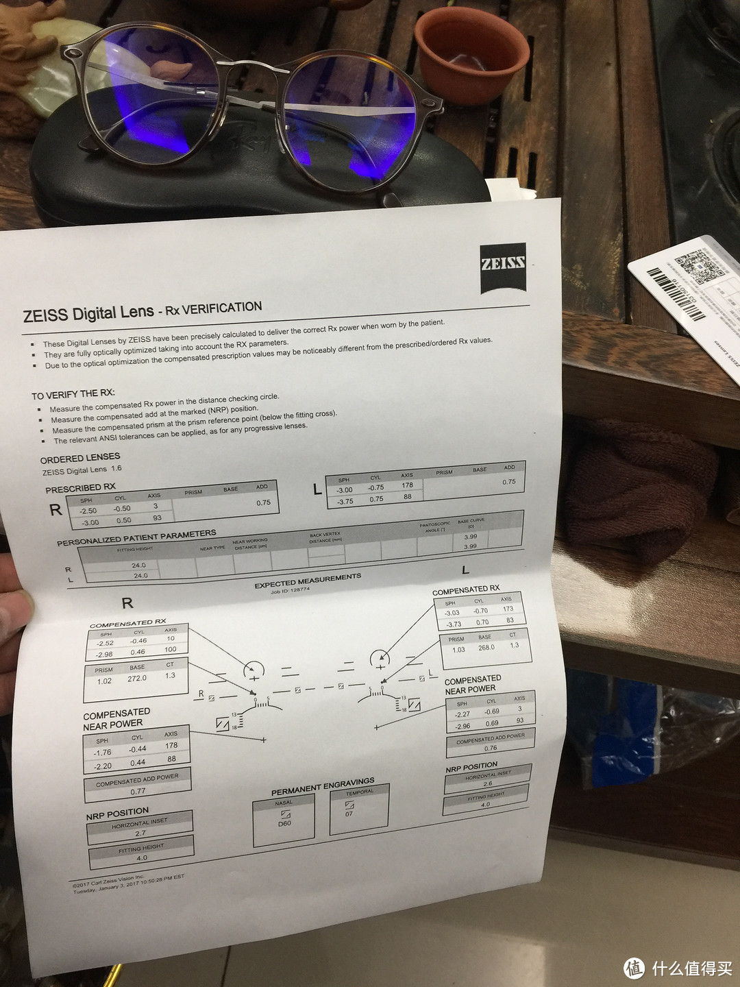 #原创新人# Zeiss 蔡司 数码型钻立方防蓝光膜镜片+Ray·Ban 雷朋 眼镜架RB7073 网购入手心得