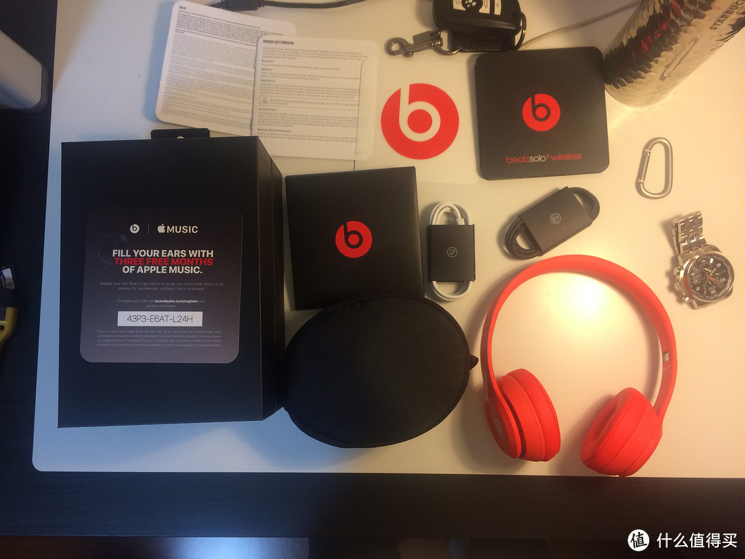 新春礼物----Apple活动的Beats 骚红 Solo3 Wireless 头戴式耳机 开箱流程