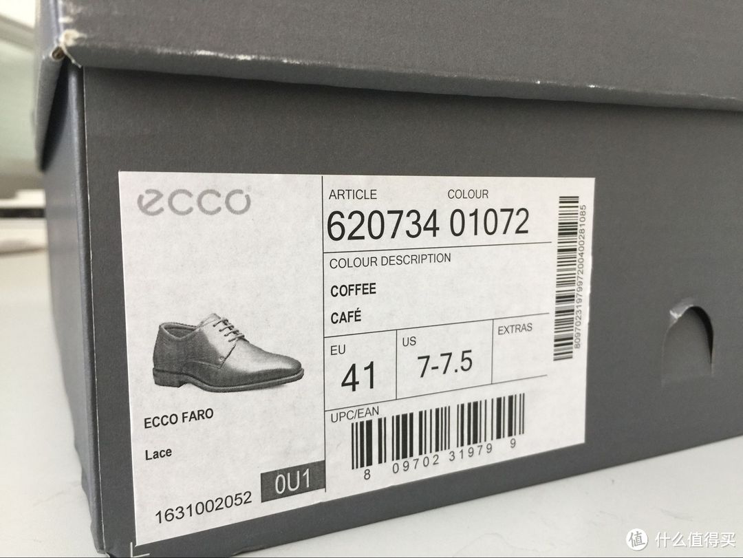 Shoebuy购入：ECCO Faro Plain Toe Tie 系列皮鞋 开箱体验