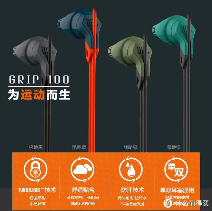 怎么甩都甩不掉 — JBL Grip 100 入耳式运动音乐耳机