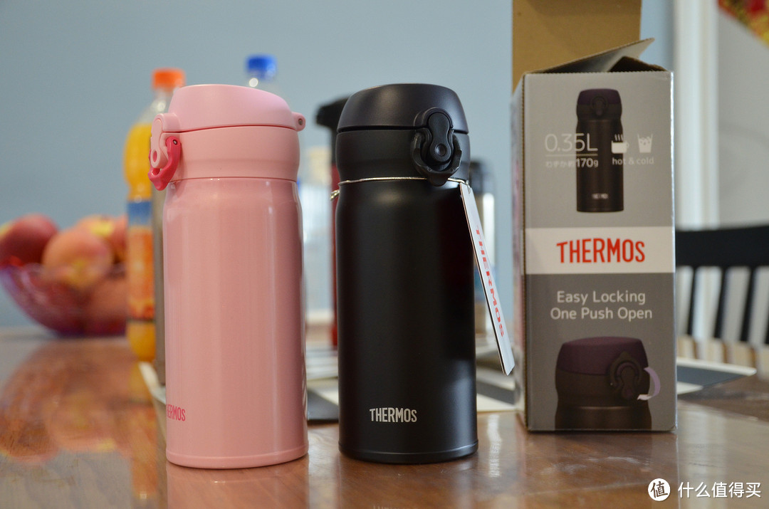 THERMOS 膳魔师 高真空不锈钢保温杯 JNL-352 350ml 粉色+黑色