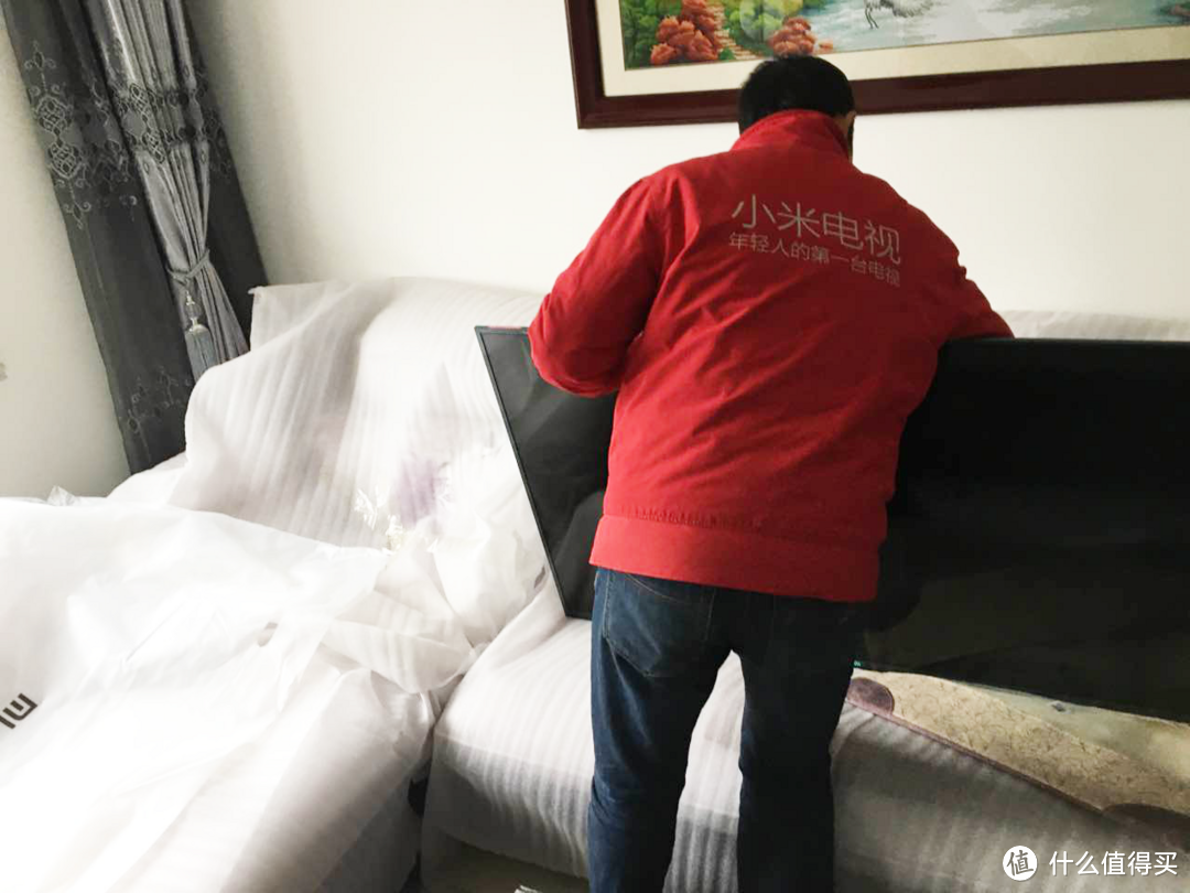 新房家电采购:MI 小米 小米电视3S 55英寸 开箱及壁挂安装(多细节图)