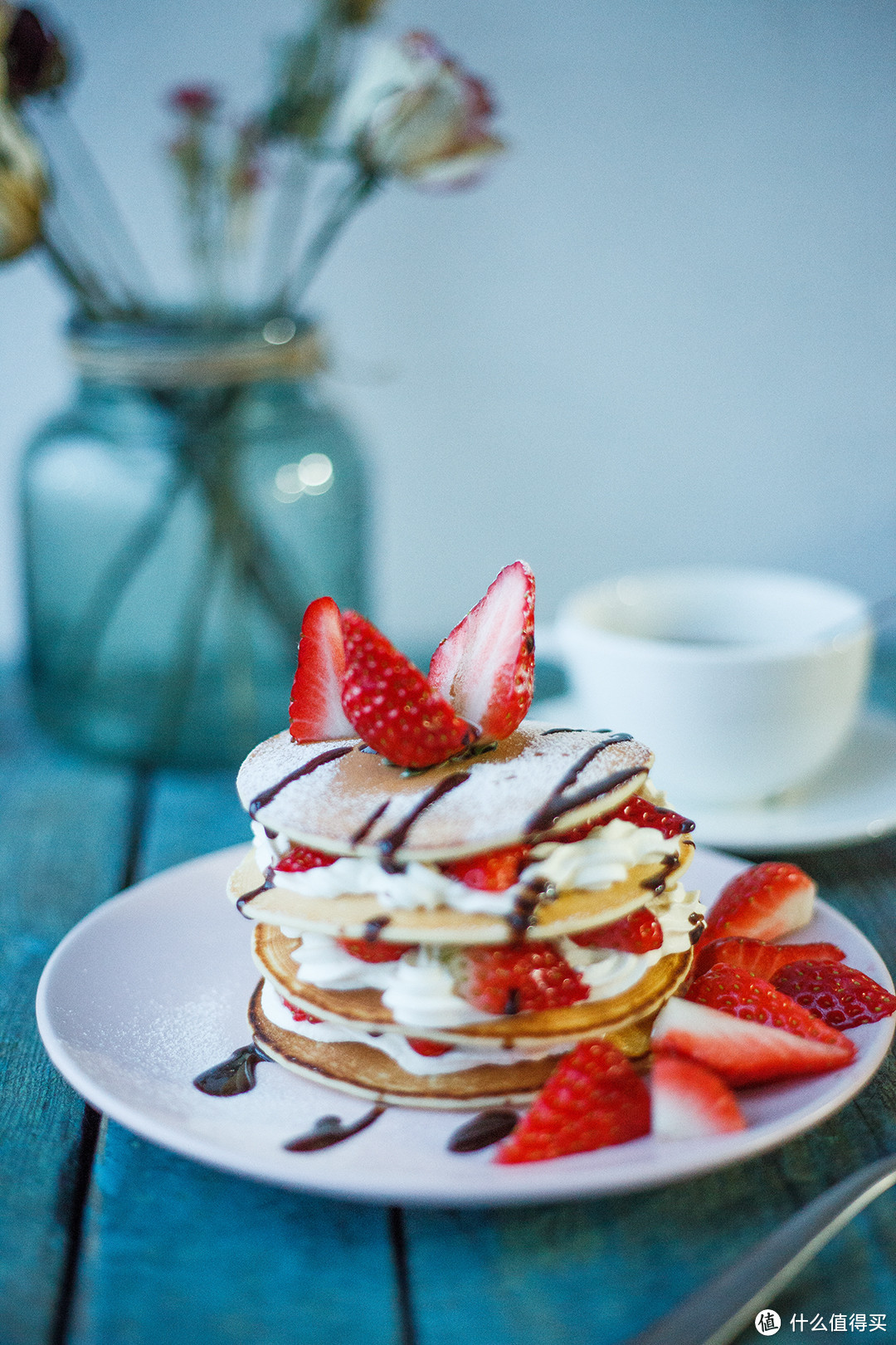 美好的一天从早餐开始：Pancake的草莓早餐