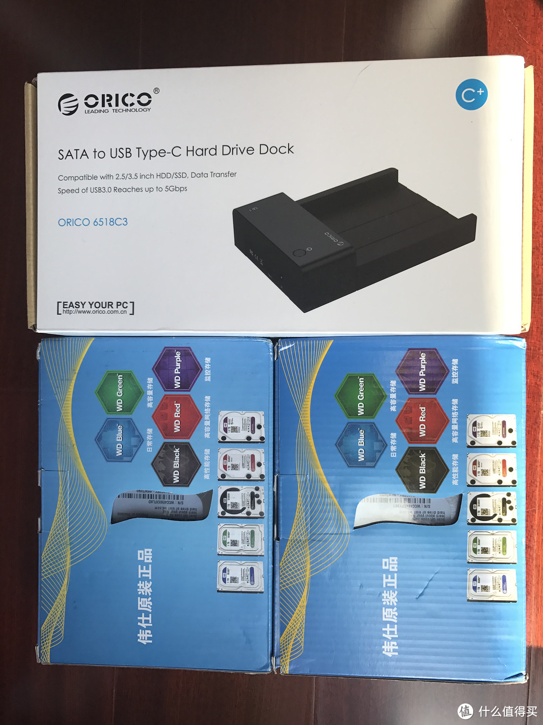 WD 西部数据 4T 红盘 & ORICO 奥睿科 type-c 移动硬盘底座 开箱