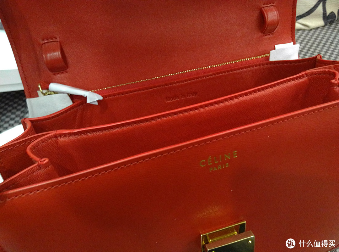 Celine 思琳/赛琳 Classic Box 中号经典小牛皮单肩包 正红 开箱