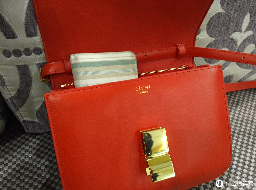 Celine 思琳/赛琳 Classic Box 中号经典小牛皮单肩包 正红 开箱