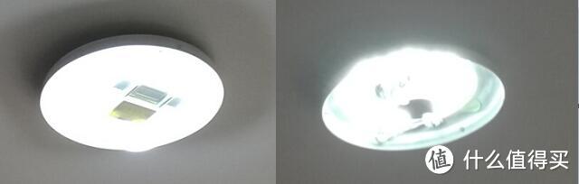 左边为节能灯，右边为LED