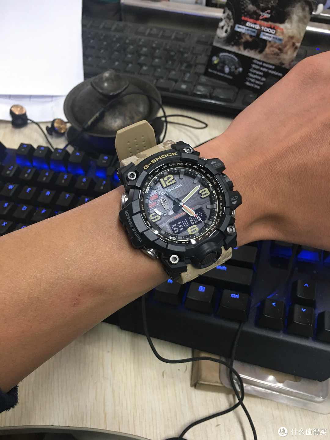 CASIO 卡西欧 GWG-1000-1A5 泥王 限量沙漠迷彩配色 开箱