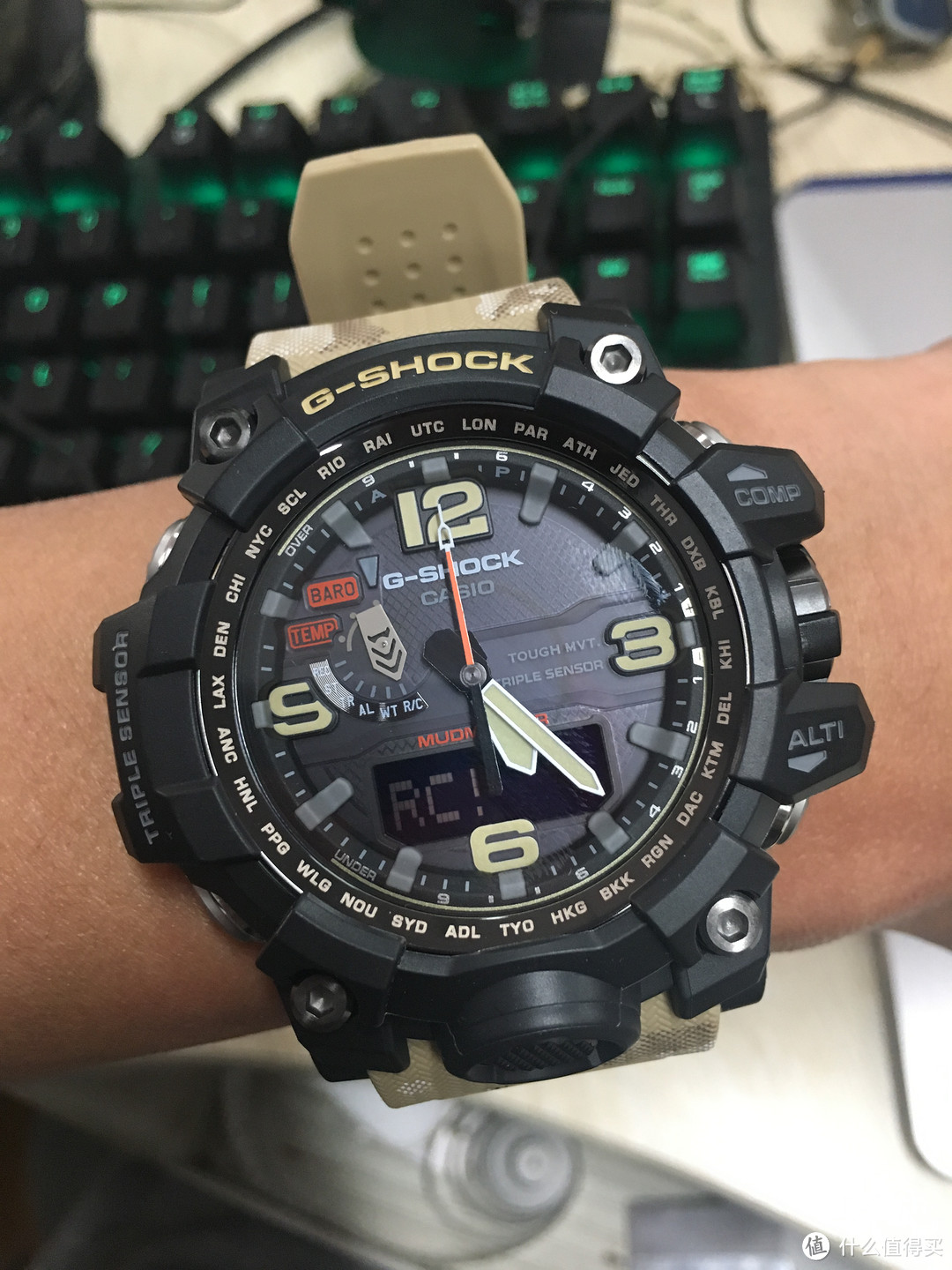 CASIO 卡西欧 GWG-1000-1A5 泥王 限量沙漠迷彩配色 开箱