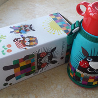 虎牌 MBR-S06G 儿童杯不锈钢保温杯外观展示(瓶嘴|按键|瓶口|内胆|瓶底)