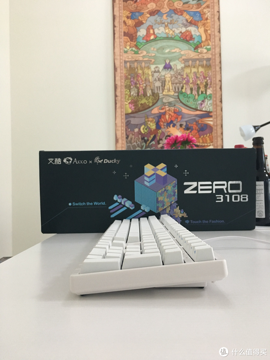 AKKO Ducky Zero 3108 机械键盘 PBT侧刻白色红轴 评测