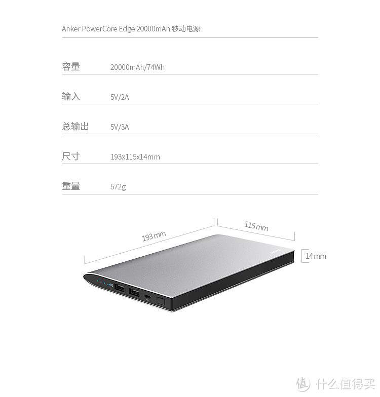 大容量的 Anker PowerCore Edge 20000毫安移动电源 晒单